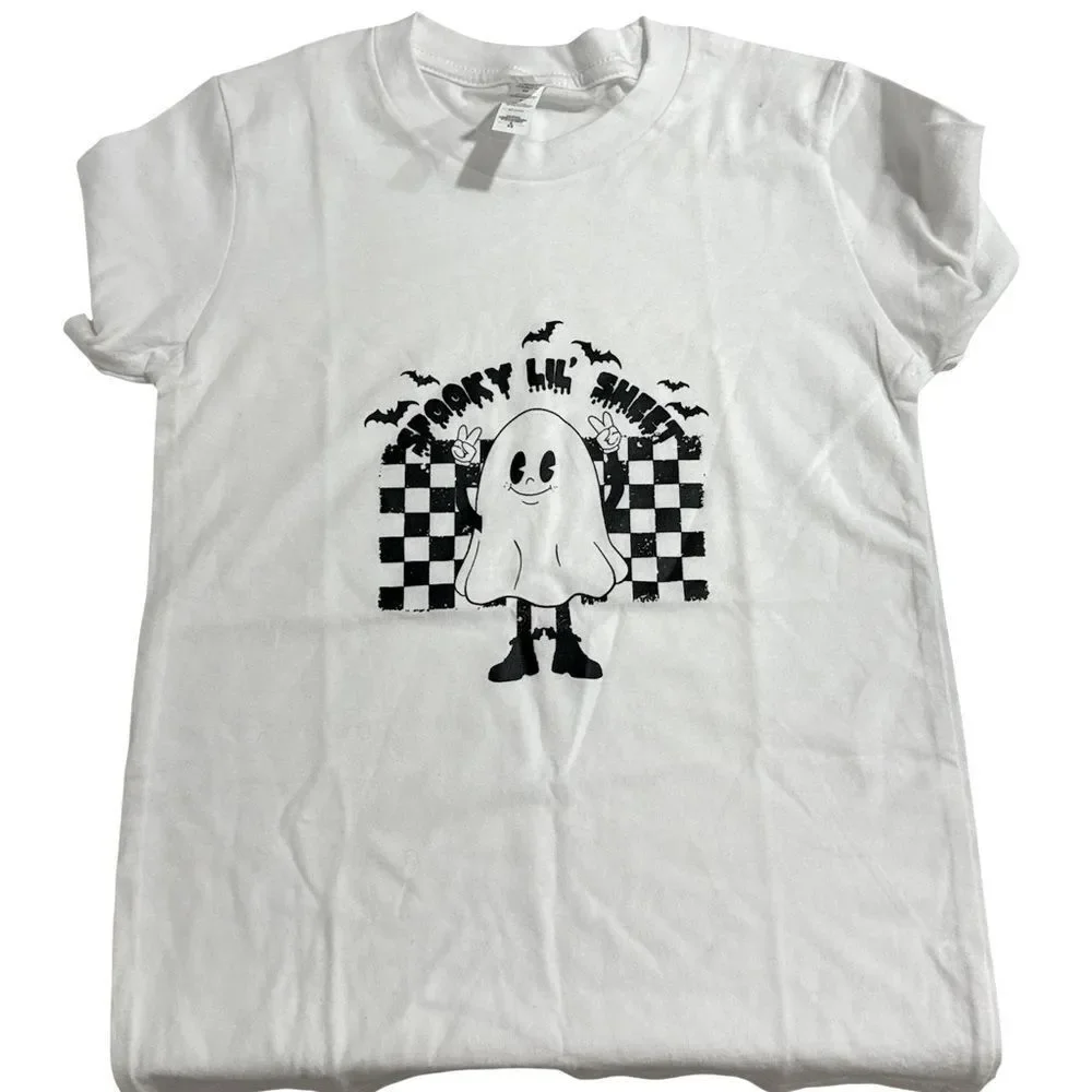Bella Canvas White Ghost Graphic Tee NWT - Picture 2 of 4
